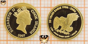 1 Dollar, Cook Islands, 2007, 20 Years Eagle
