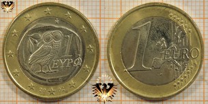 1 Euro, Griechenland, 2002, nominal, 1 ευρώ, Eule