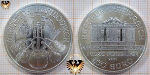 1,50 Euro, Österreich, 2011, Silbermünze - Wiener Philharmoniker