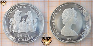 10 Dollars, 1978, Cook Islands, 25 Anniversary Coronation Jubilee
