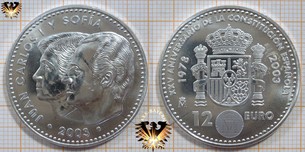 12 Euro, Spanien, 2003, 25 Jahre Verfassung,  Vorschaubild