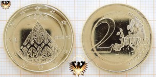 2 Euro, Finnland Suomi 2009, 1809 - Gedenkmünze Kirche zu Porvoo, Goldauflage