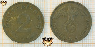 2 Reichspfennig, 1938, Deutsches Reich, III.  Vorschaubild