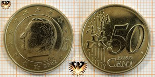 50 Euro-Cent, Belgien, 2002, nominal