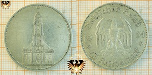 5 Reichsmark, 1934, Garnisonskirche, ohne Datum