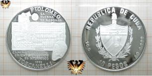 10 Pesos, Republica de Cuba, 1992, AG, 25 Jahre Mondlandung, Münze Silber