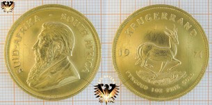 Bullionmünze: Krügerrand (Krugerrand), Suid Afrika, 1971, 1 oz Fine Gold