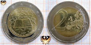 2 €, BRD, 2007 F, nominal Deutschland, Sammlermünze, 50 Jahre Römische Verträge
