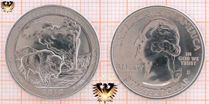 Quarter Dollar, USA, 2010, D, Yellowstone, Wyoming, America the Beautiful